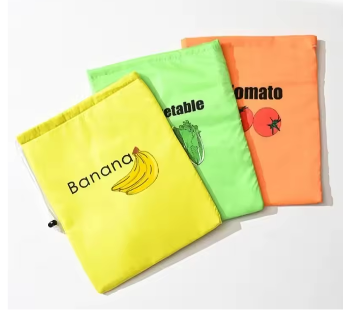 Insulated bag: Reusable storage organizer for bananas, lettuce and vegetables (drawstring closure) eprolo