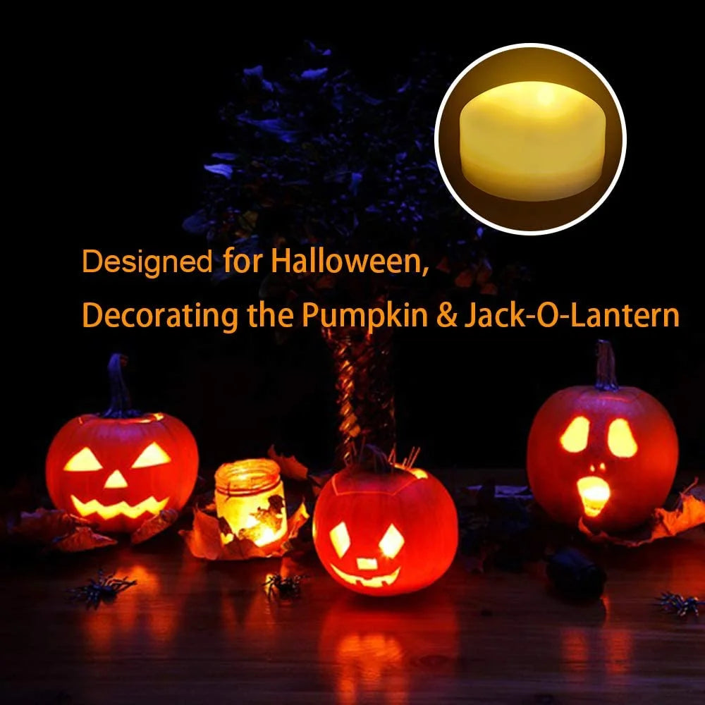 Illuminate Your Halloween: 2 Pack Remote-Controlled Flameless Pumpkin Lights - Bright LED Candles with Timer for Jack-O-Lantern Decor and Festive Celebrations