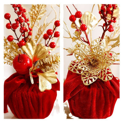 Christmas Red Berry Branch Decorative Ornament, DIY Christmas Scene Decoration, Festival Atmosphere Decoration