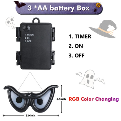 Spook-tacular Halloween Ghost Eyes LED Lights - 10 RGB Flashing Eyeballs for Creepy Indoor & Outdoor Graveyard Decor!