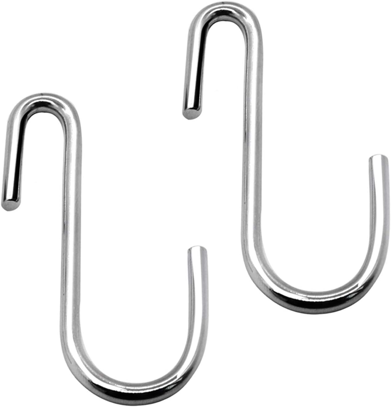 Heavy Duty Stainless Steel S Hooks – Multipurpose Kitchen & Closet Hanging Hooks (10 Pack) Silver Small 10 Pack