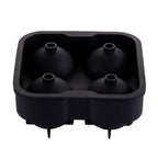 Cavira 4-cavity silicone ice ball mold with four 4.5cm large ice spheres, leak-proof tray, ideal for whiskey and cocktails