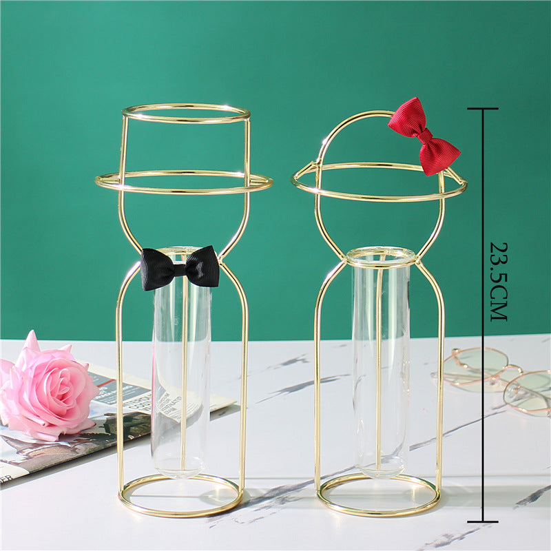 Gold and rose gold decorative glass vase by Cavira, featuring elegant design for flower arranging and home decor.