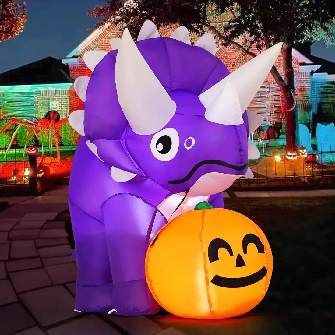 5FT Inflatable Halloween Dinosaur with LED Lights - Perfect Halloween Decoration for Your Home!