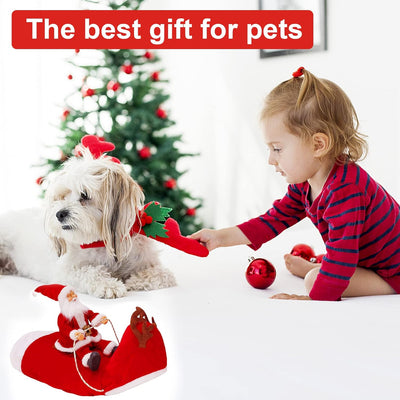 Festive Santa Dog Costume - Perfect Christmas Outfit for Small Breeds like Chihuahua, Yorkshire, and Poodle! Winter Hoodie Coat for Pets