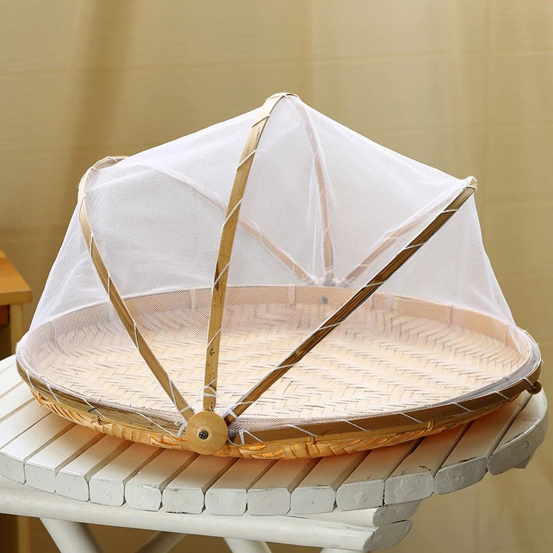 Handmade bamboo basket by Cavira, natural woven tray for bread, fruit, or serving in kitchen, dining, or home decor.
