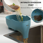 Cavira elephant-shaped drain basket in four colors, versatile kitchen colander for draining fruits, vegetables, and kitchen storage.