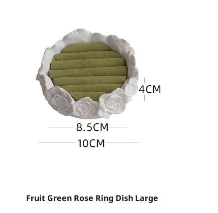 White Gypsum Rose Ring Storage Tray
