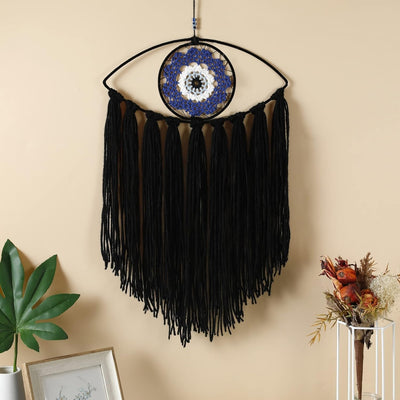 Mystical Black Evil Eye Dream Catcher - Enchanting Wall Hanging for Witchy Decor, Gothic Charm for Bedroom & Unique Gift