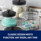 Glass Pantry Storage Jar with Airtight Metal Lid – 64oz Food Storage Container (2 Pack)