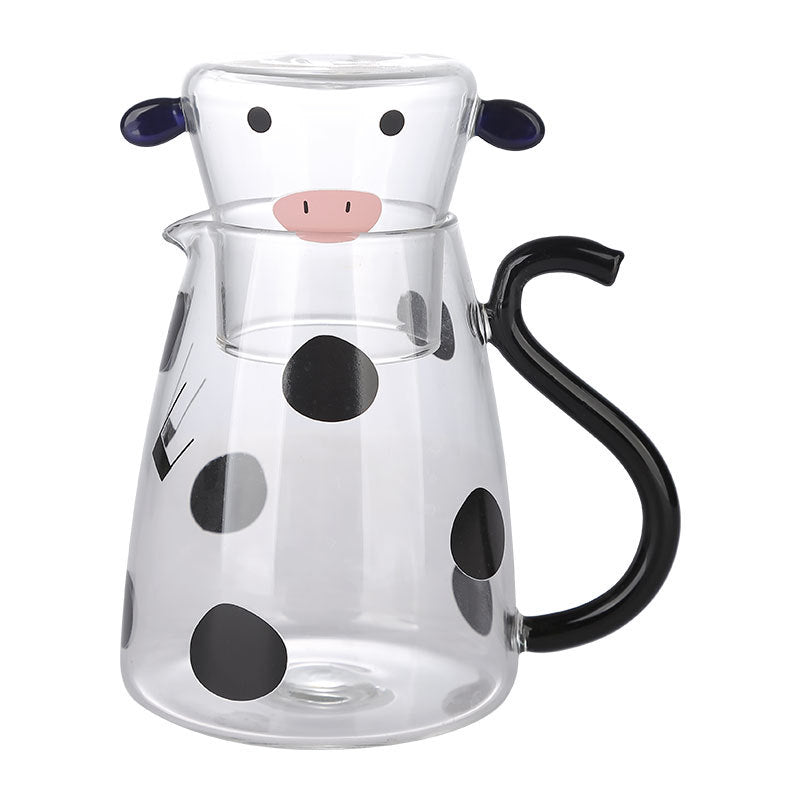Cavira cartoon glass water jug and pitcher set with 500ml and 1800ml capacity, suitable for home, kitchen, and dining use