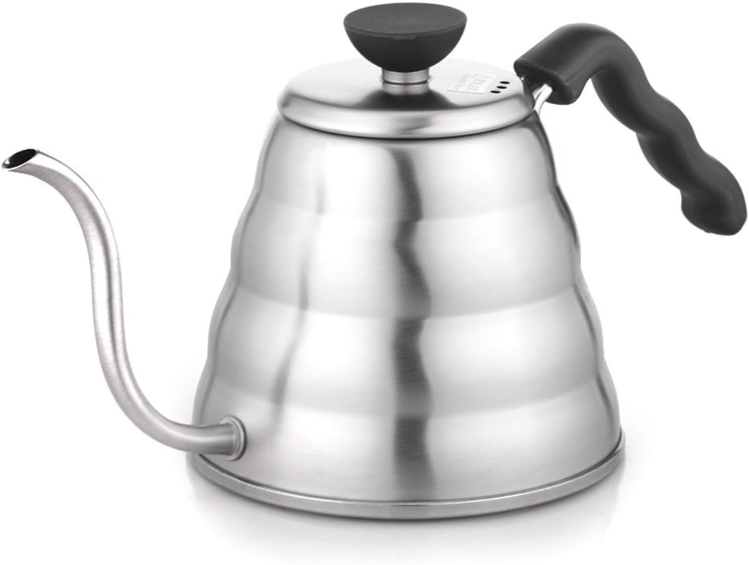 V60 Buono Gooseneck Drip Kettle – 1200ml Silver Elegant Design for Perfect Pour-over Coffee