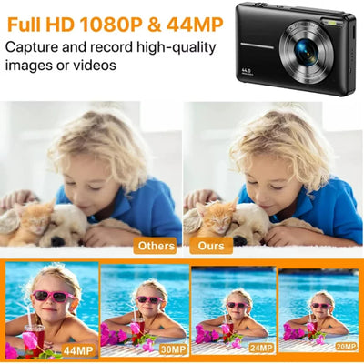 1080P 44MP Compact Digital Camera – 16X Zoom, Portable Point & Shoot - GG store