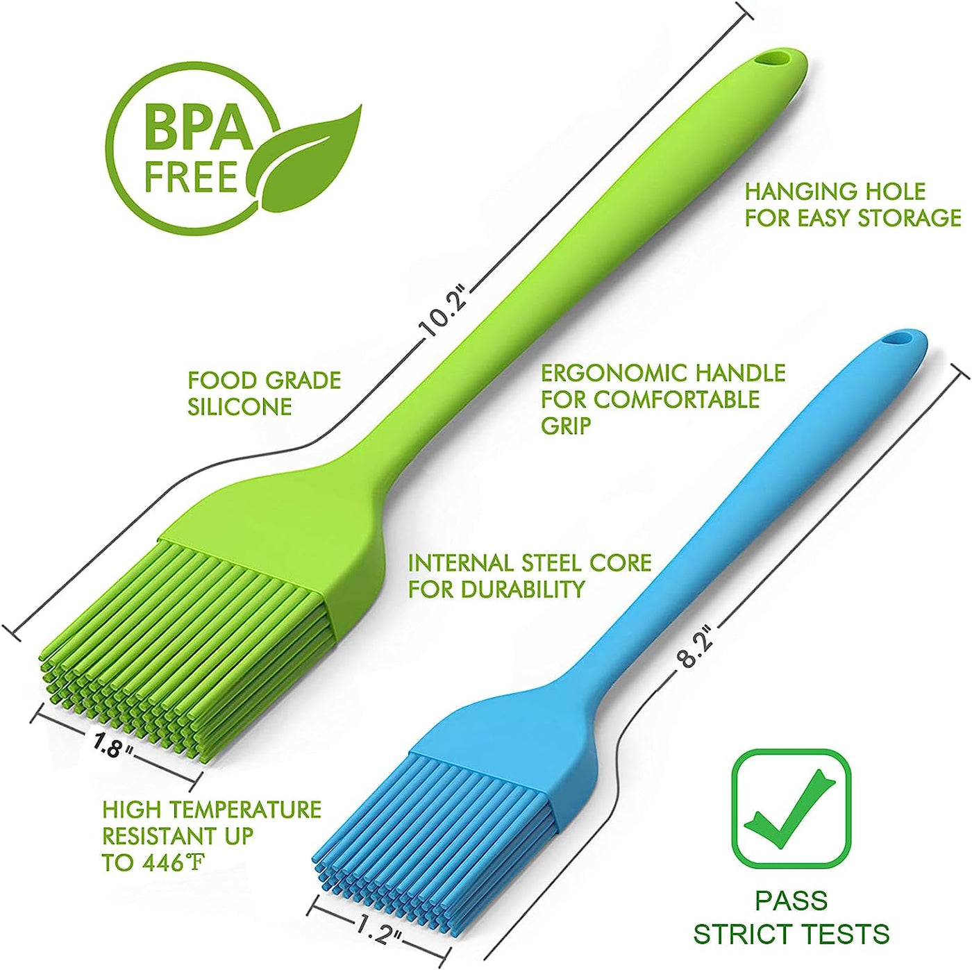 Premium Silicone Basting Brush - Perfect for Oils, Sauces & Marinades - Ideal for Grilling, Baking & Basting Pastries, Cakes, and Meats - Food Grade & Dishwasher Safe