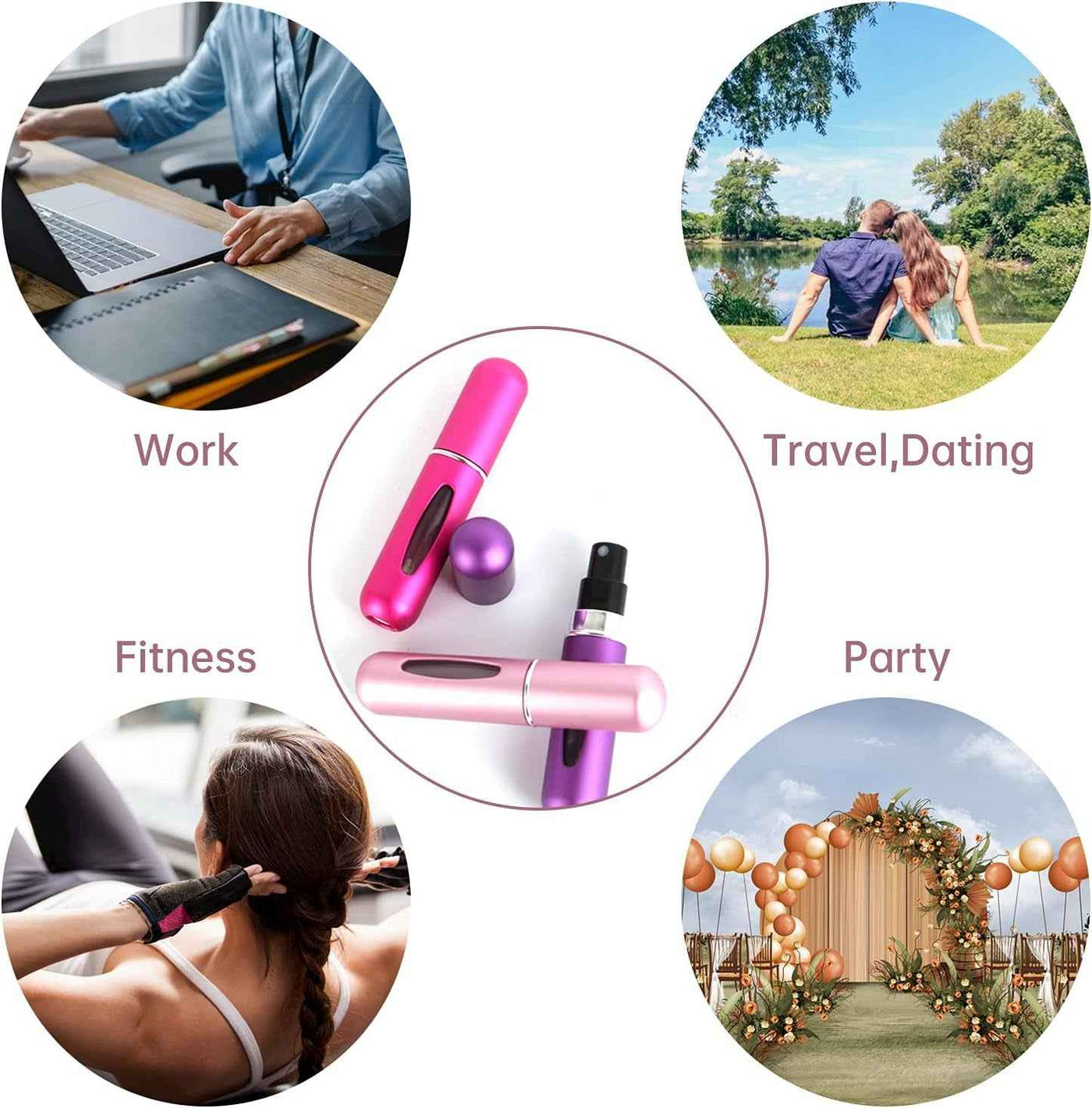 Portable 5Ml Atomizer Bottle, Mini Refillable Perfume Spray, Scent Pump Case, Perfume Atomizer Refillable Travel Pack of 4Pcs - GG store