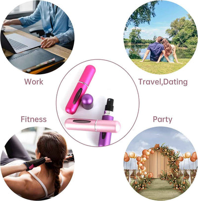 Portable 5Ml Atomizer Bottle, Mini Refillable Perfume Spray, Scent Pump Case, Perfume Atomizer Refillable Travel Pack of 4Pcs - GG store