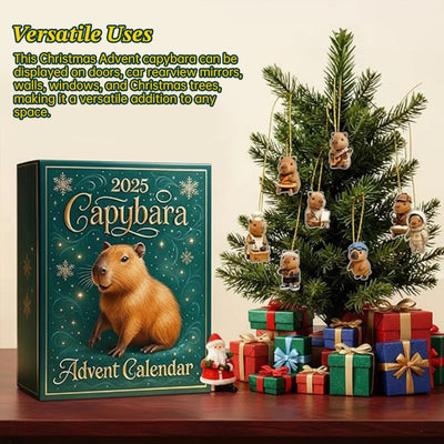 4-Day Capybara Advent Calendar with Hanging Pendants - Fun Christmas Countdown Party Gift for Kids & Adults