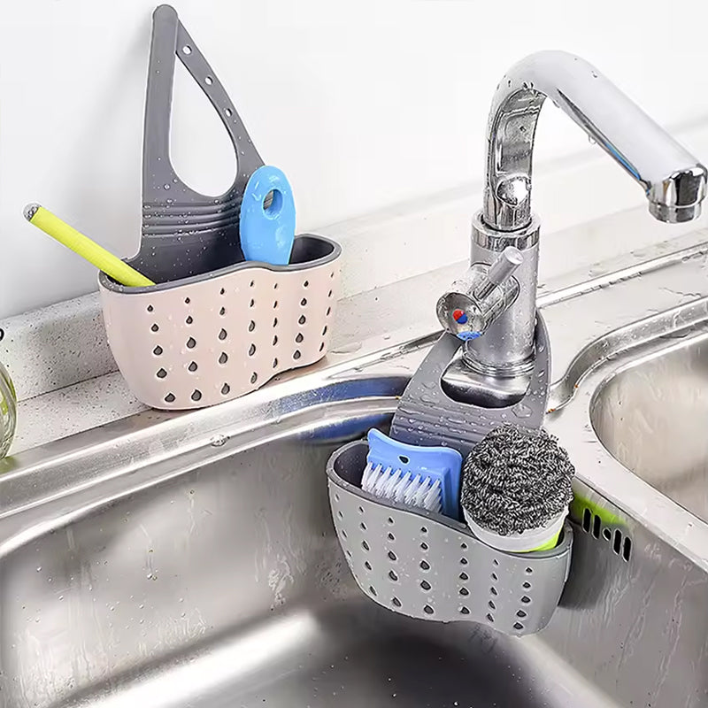 A handy kitchen accessory as sink drainer, multi - functional organizer for countertop dishes, sponges.
