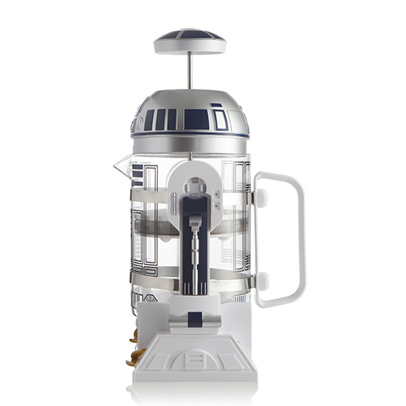Star Wars R2-D2 French Press coffee maker with 960ml BPA-free glass and stainless steel, ideal for Star Wars fans.