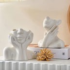Human body ceramic art vase by Cavira, Nordic sculptural figure floral vase for home decor, shelf styling, and gifting.