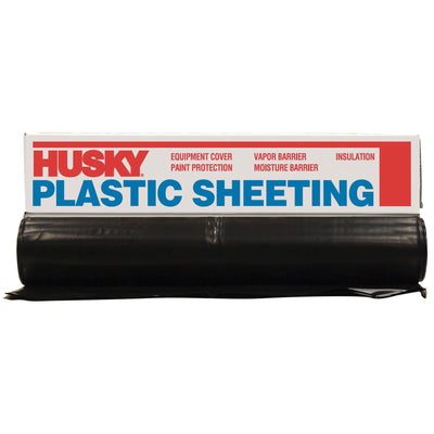 Heavy-Duty 3.5 Mil Black Plastic Sheeting - 10 Ft. x 25 Ft. for Versatile Use