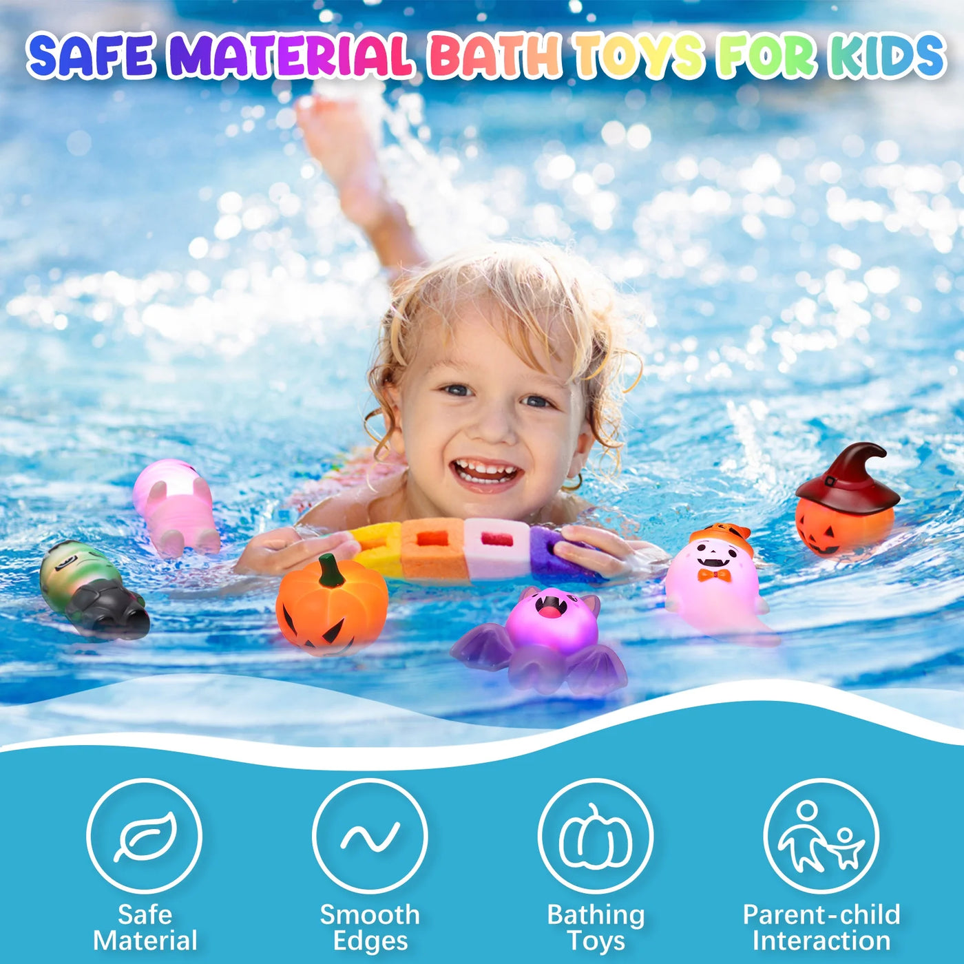 Spooktacular 6-Pack Halloween Light-Up Bath Toys for Kids - Perfect Party Favors & Gifts for Boys and Girls!