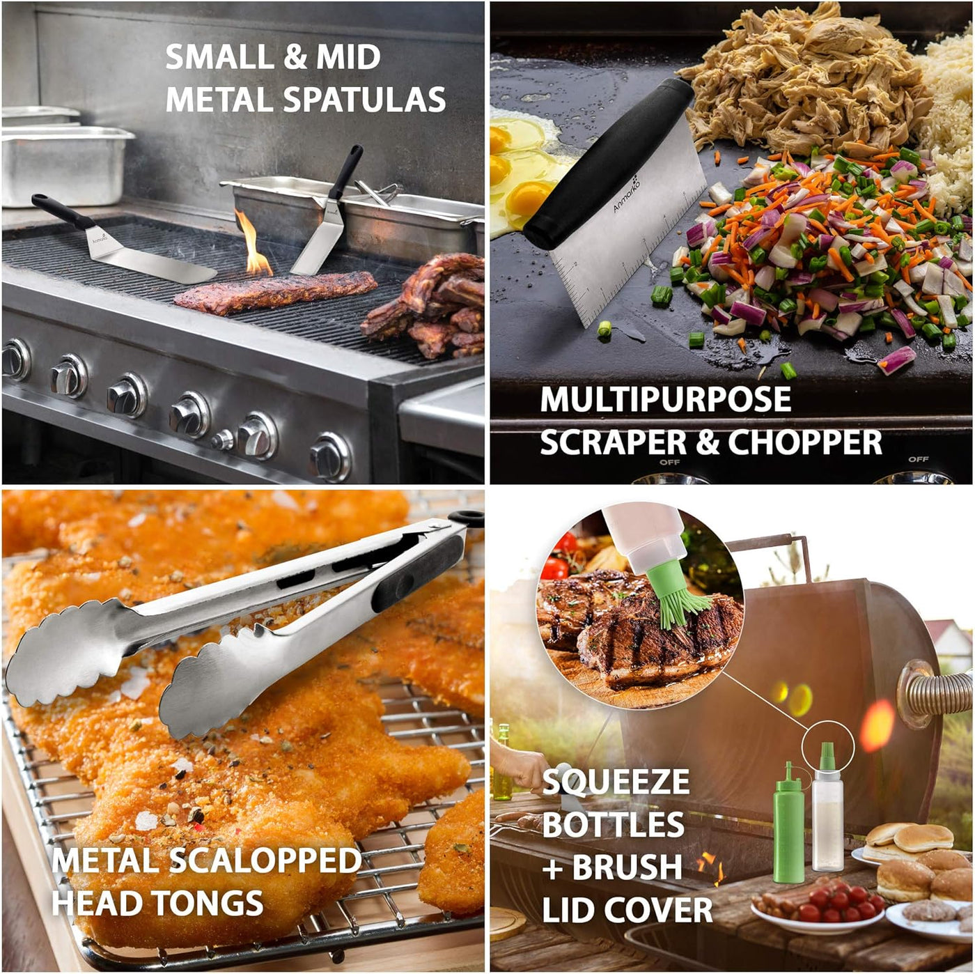 Premium Metal Spatula Set - Ultimate Griddle & BBQ Accessories for Perfect Flipping and Grilling!