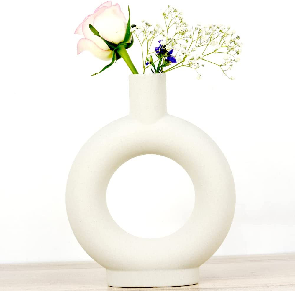 Nordic Minimalist Ceramic Flower Vase – Modern Decorative Centerpiece Vase for Home Decor Default Title