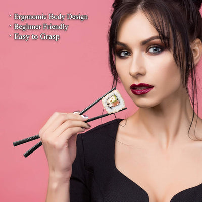 Reusable 5 Pairs Fiberglass Chopsticks - Dishwasher Safe, Japanese & Chinese Style with Elegant Wave Pattern, 9.5 Inches