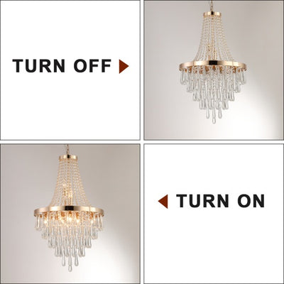 Golden Crystal Chandelier, Large Modern Luxury Chandelier For Living Room, Dining Room, Bedroom, Hallway - Bulb Not Included Unavailable Platforms- Temu - GG store