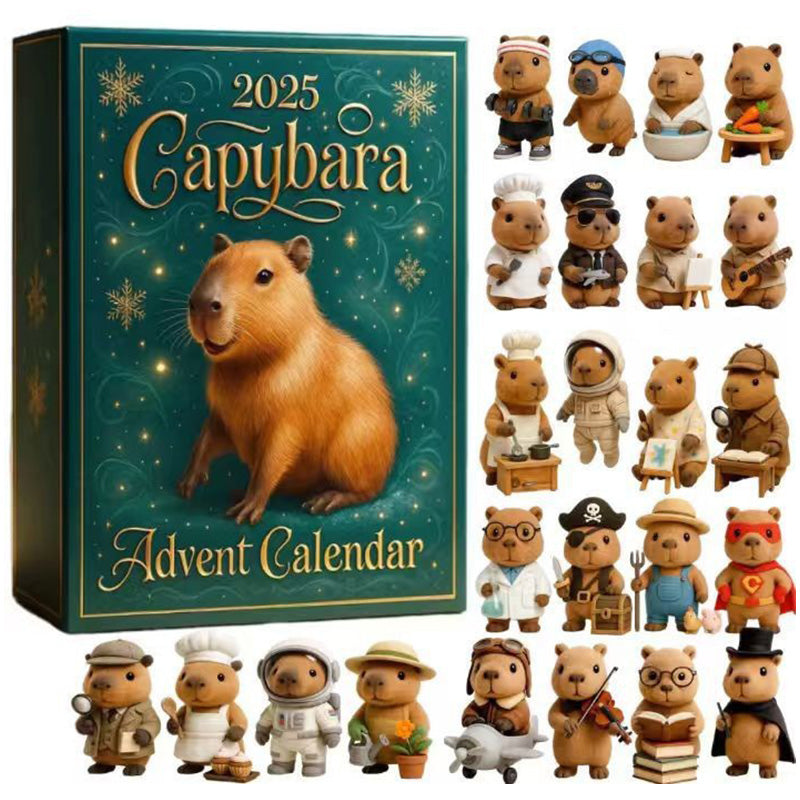 4-Day Capybara Advent Calendar with Hanging Pendants - Fun Christmas Countdown Party Gift for Kids & Adults