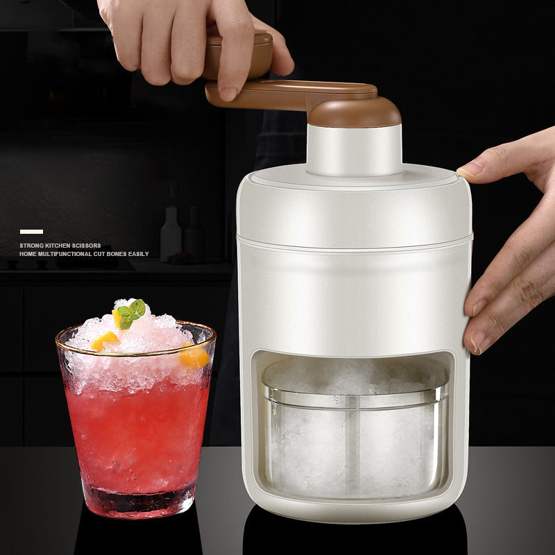 Cavira manual shaved ice maker with hand crank, ABS and stainless steel blades, for snow cones, smoothies, and desserts.