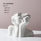 Human body ceramic art vase by Cavira, Nordic sculptural figure for flowers, home decor, shelf styling, and gifting.