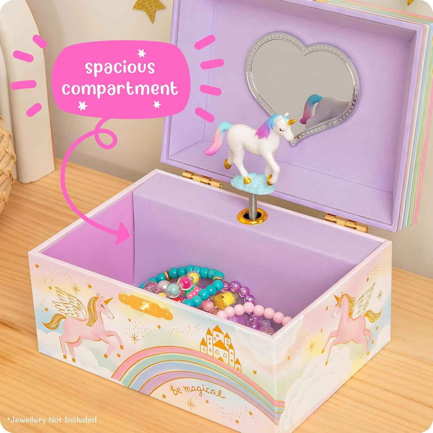 Musical Girls Jewellery Box, Unicorn Gifts for Girls, Unicorn Toys for 4-6, 15.2 X 11.8 X 8.9 Cm - GG store