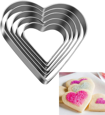 Set of 5 Love Heart Cookie Cutters – Perfect for Baking with Love!