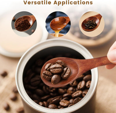 12PCS Dark Brown Mini Wooden Spoons - 5" Honey Spoons for Tea, Coffee, Jam, Sugar, Spices & More