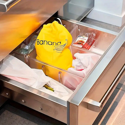 Insulated bag: Reusable storage organizer for bananas, lettuce and vegetables (drawstring closure) eprolo