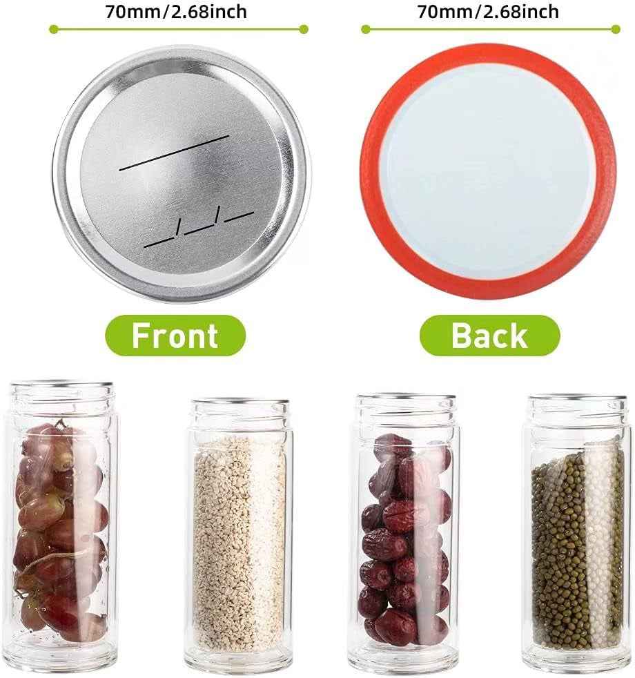 50-Count 70Mm Regular Mouth Canning Lids for Ball, Kerr Jars, Wide Canning Lids 100% Fit Airtight for Regular Mouth Jars Leak Proof Rust-Proof Canning Jar Lids for Homemade Jam Pickles(50Pcs) - GG store