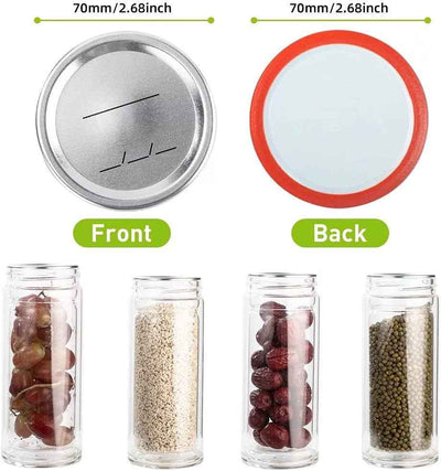 50-Count 70Mm Regular Mouth Canning Lids for Ball, Kerr Jars, Wide Canning Lids 100% Fit Airtight for Regular Mouth Jars Leak Proof Rust-Proof Canning Jar Lids for Homemade Jam Pickles(50Pcs) - GG store