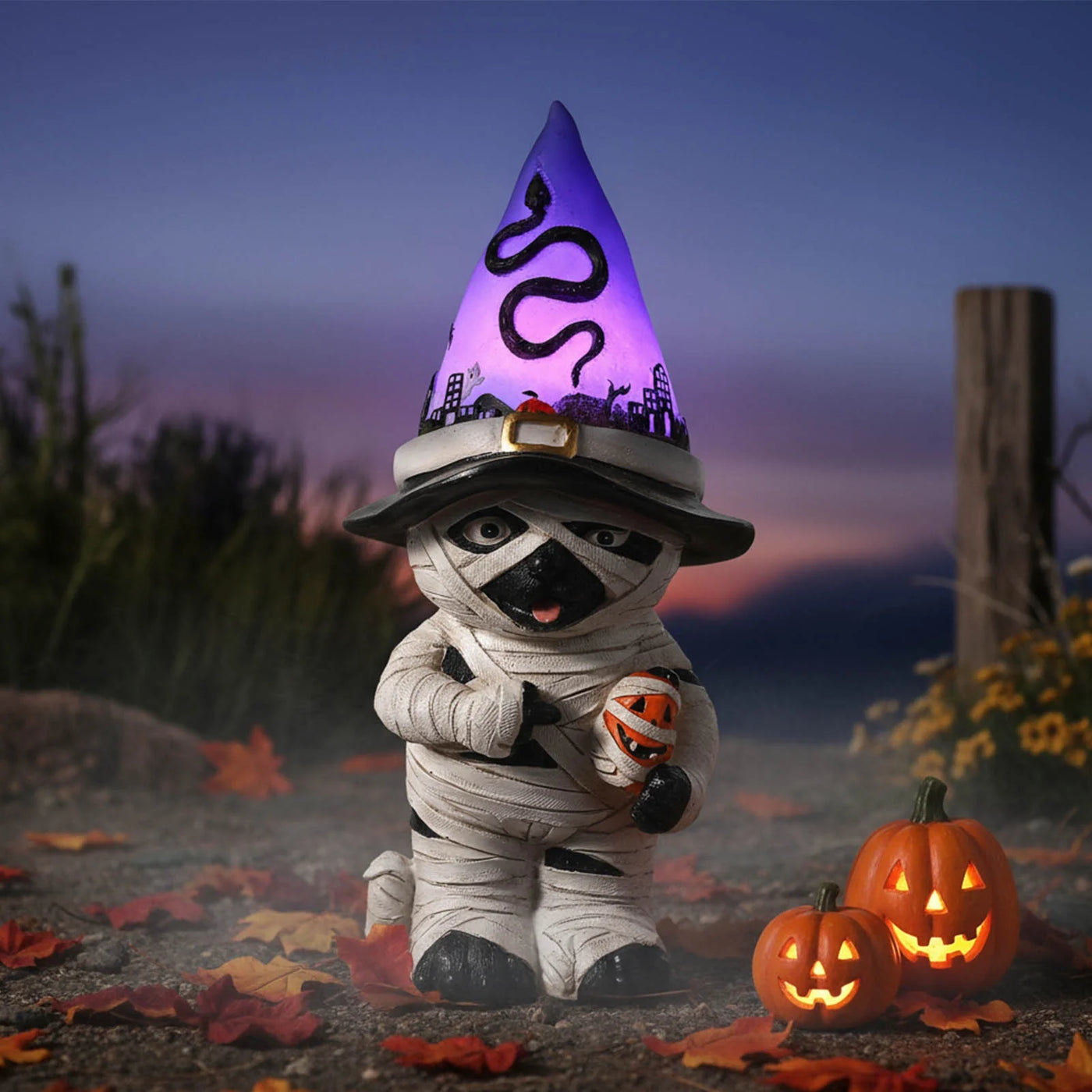 Light-Up Mummy Dog Figurine - Spooktacular Halloween Table Decor & Indoor Decorations! Perfect Halloween Gifts!