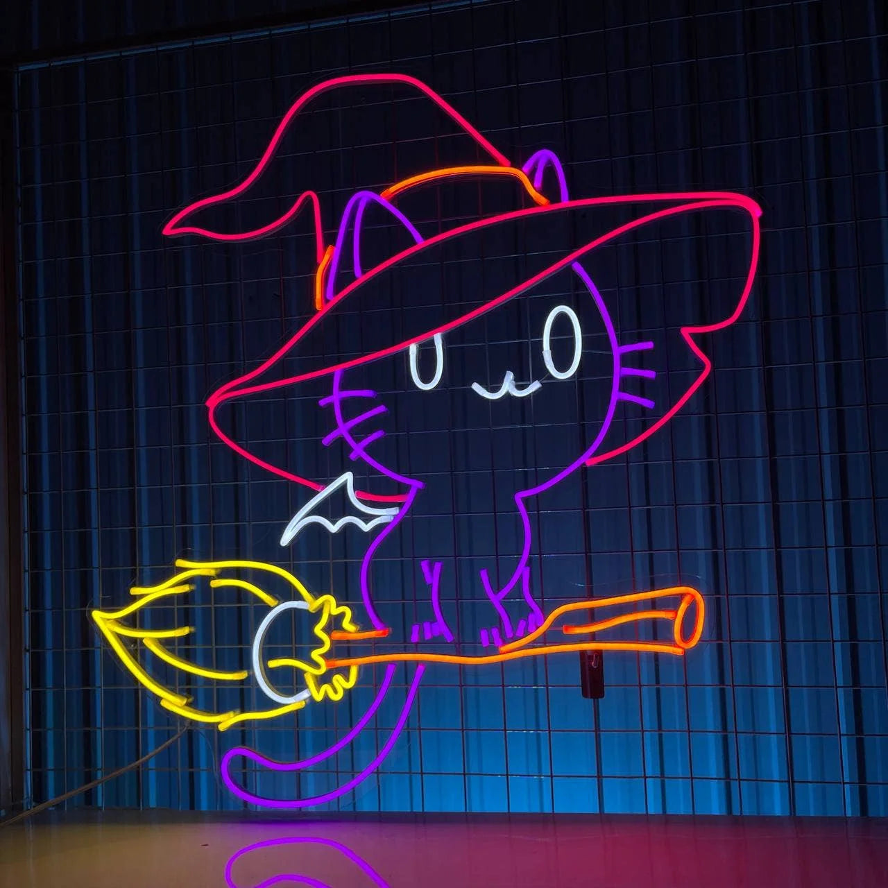 Spooktacular Halloween Cat Neon Sign - Glow Up Your Haunted Decor!
