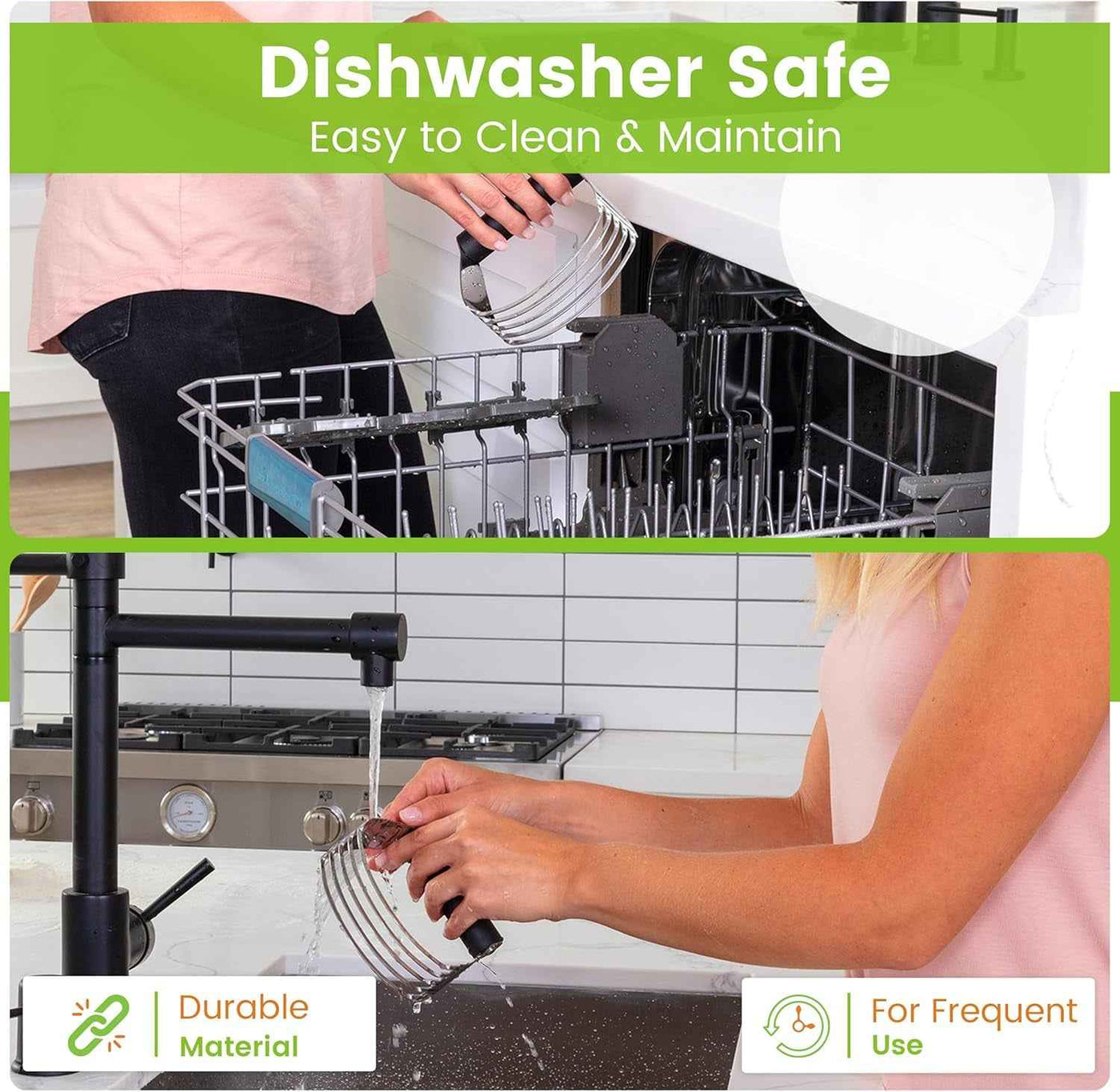 Dough Blender Tool - Stainless Steel Pastry Cutter & Bench Scraper for Pizza, Nuts, and Pie - Multipurpose Baking Tool with Soft Grip Handles - Black - GG store