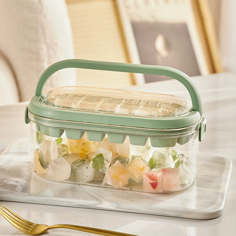 Cavira 2-in-1 silicone ice cube maker and storage box with large capacity, food-grade material, suitable for home and kitchen use.