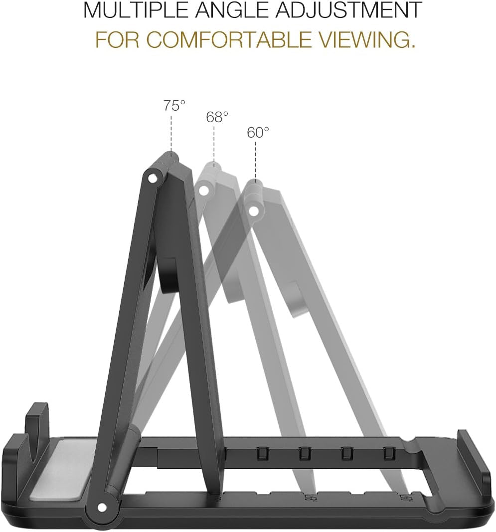 Premium Foldable Phone/Tablet Stand - Universal Compatibility for iPhone 14/15/16/17 Series - Sleek Black Design