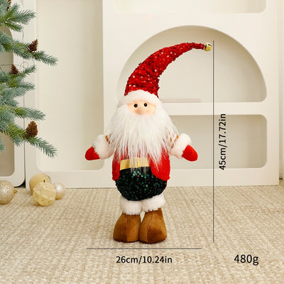 Standalone Christmas Standing Stretch Dolls, Hotel Window Display Snowman Reindeer Plush Toys Decorations