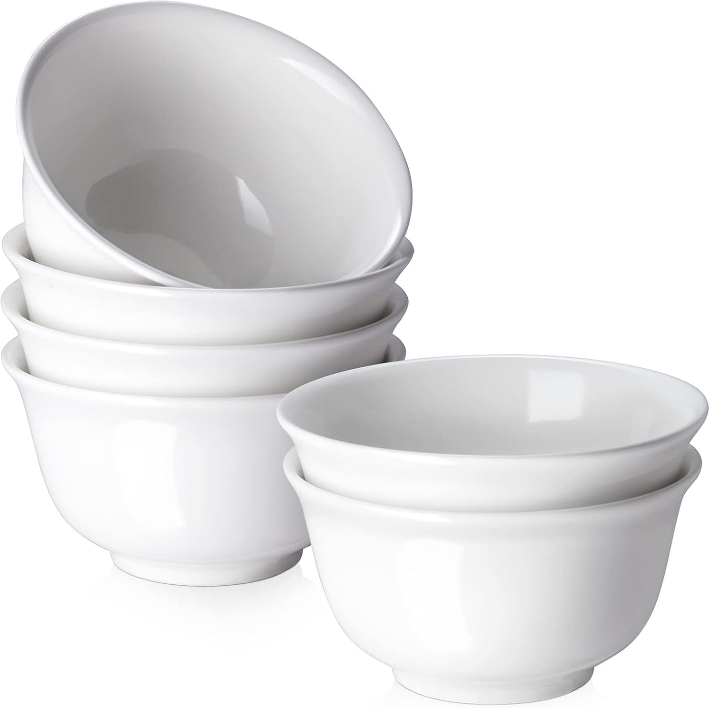 Set of 6 White 20Oz Ceramic Bowls - Perfect for Soup, Cereal, and Salad - Microwave & Dishwasher Safe