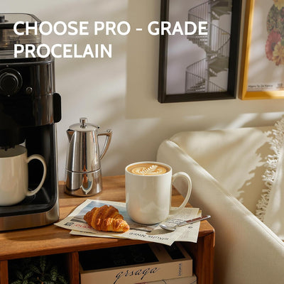 Vibrant 20Oz Porcelain Coffee Mugs Set of 6 - Perfect for Lattes, Teas & Cocoas - Microwave Safe with Big Handles!