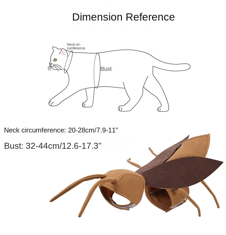 Pet transformation costume Halloween funny dog cockroach