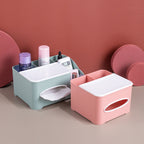 Modern Tissue & Remote Control Desktop Storage Box | PP | 2 & 5 Grid | Nordic Pink & Green | Modern Minimalist | Living Room & Bathroom | Cavira - Cavira