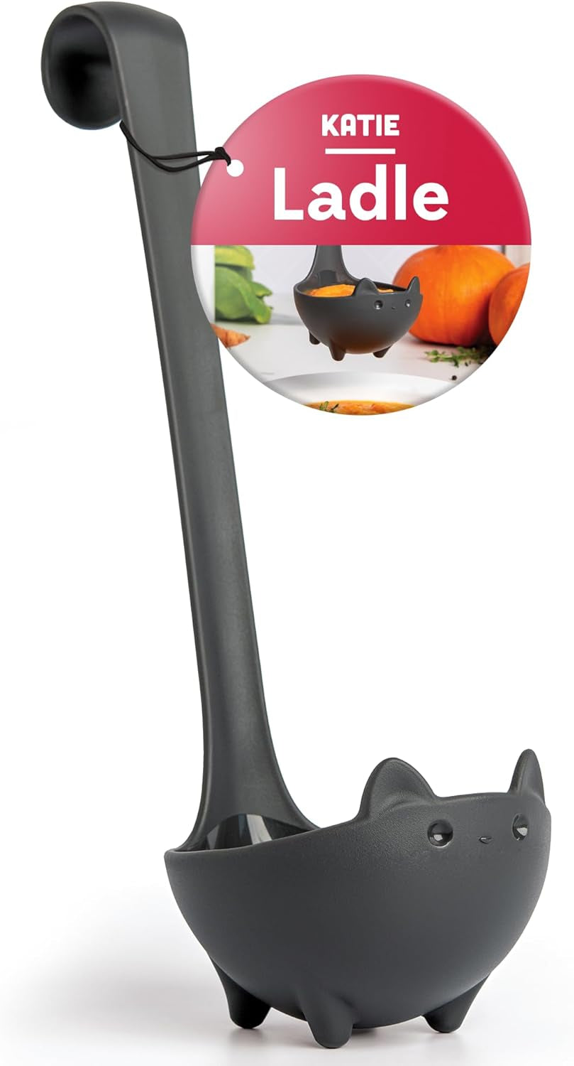 Katie Cat Soup Ladle - Spook-tacular Halloween Gift for Cat Lovers, Gothic Kitchen Accessory, Adorable Black Cat Design